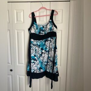 Black and teal floral prom type dress